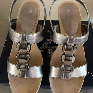 Anne Klein Pewter Wedges